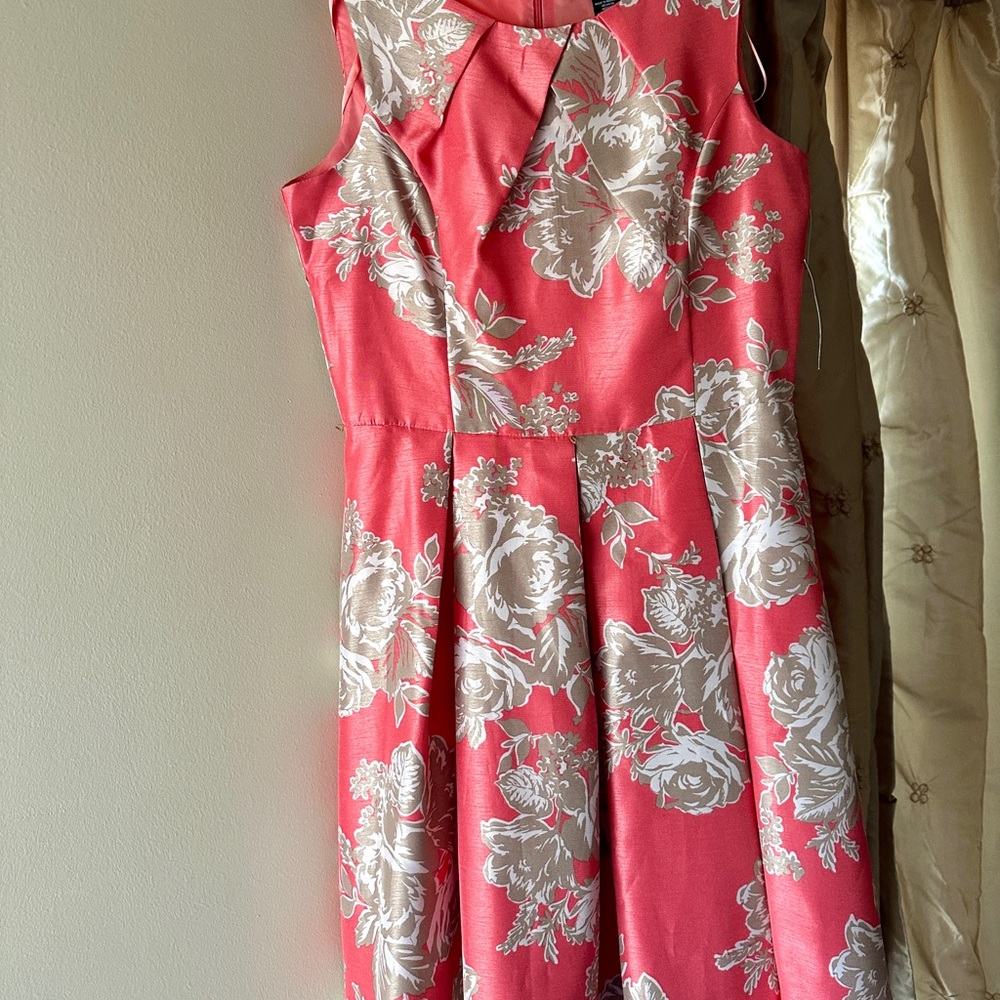 Floral Sleeveless Dress in Pink and Cream